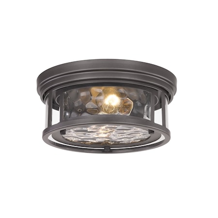 Z-Lite Clarion 2 Light Flush Mount, Bronze & Inner Clear Water & Outer Clear 493F2-BRZ